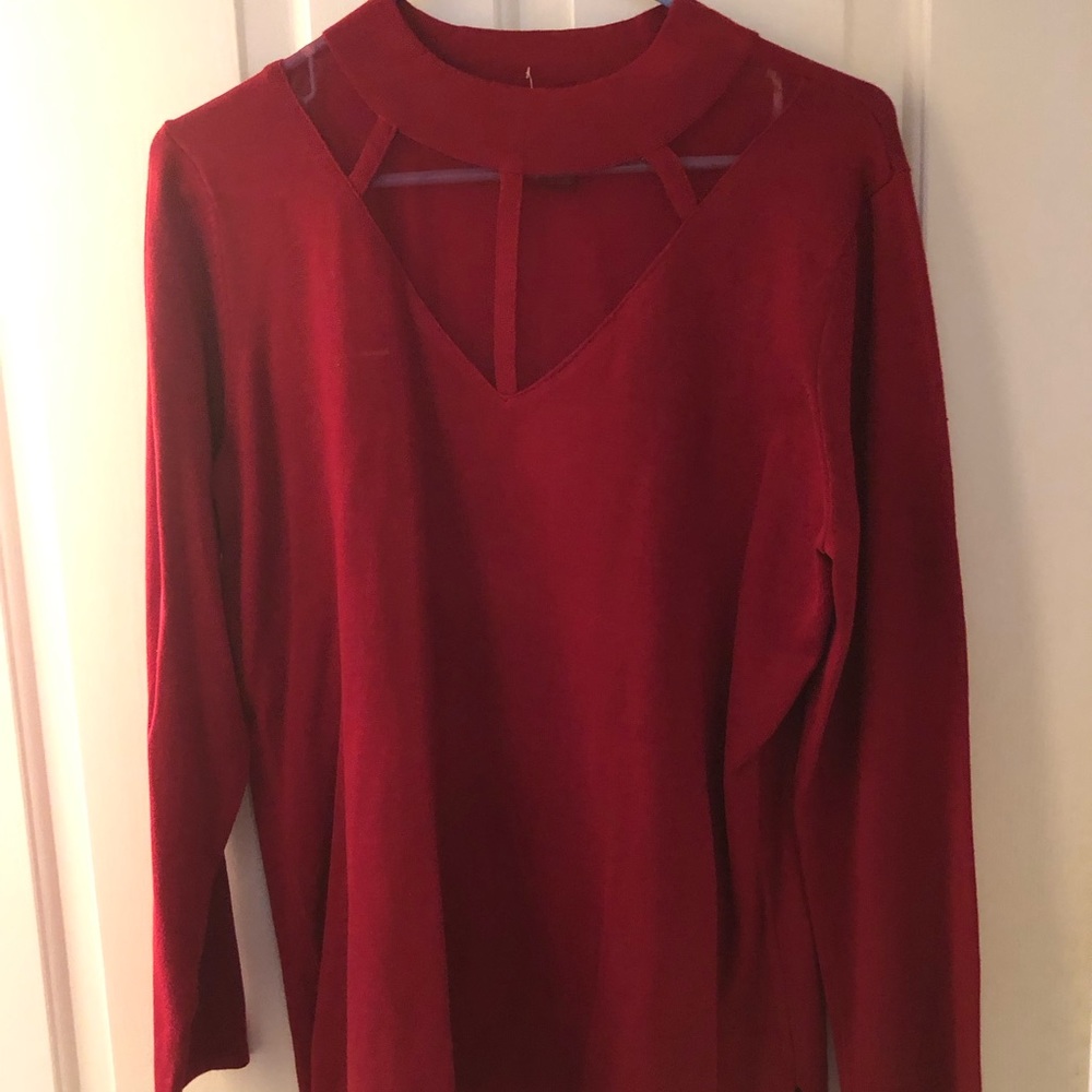 Sexy red lightweight sweater